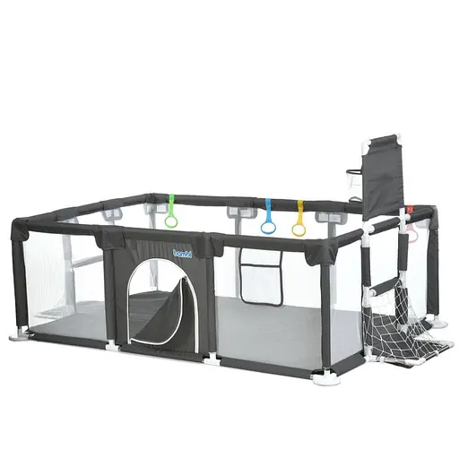 Дитячий манеж MR 1338-G, сірий, з баскетбольним кільцем - фото 7