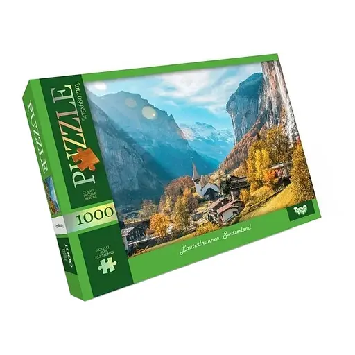 Пазл классический "Lauterbrunnen, Switzerland" Danko Toys C1000-12-07, 1000 элементов - фото 1