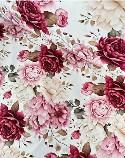 Тканина з тефлоновим просоченням з 3D принтом Танок півоній (від 1 м) - фото 1