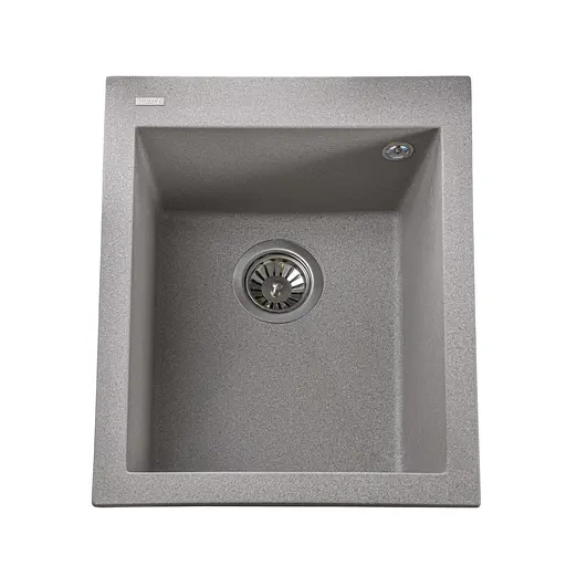 Гранитная мойка Globus Lux Lama серый камiнь 410x500 мм А0005, Серый - фото 1