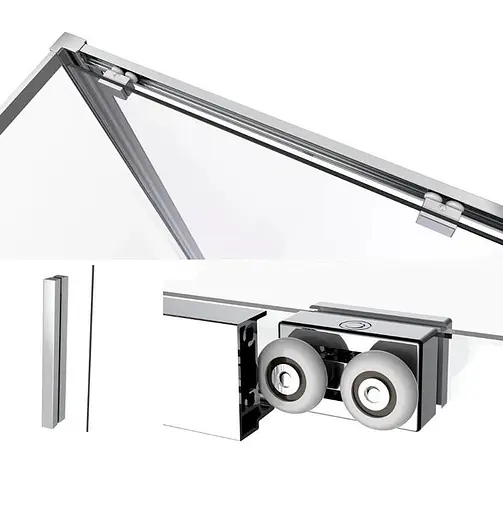 Душевая кабина Dusel DSL191 + DSL195 Chrome 1200x800x1900, Универсальная, прозрачная, хром, 120x80 - фото 3