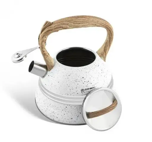 Якісний металевий чайник із свистком Edenberg EB-8808 із нержавіючої сталі для газової плити білий - фото 5