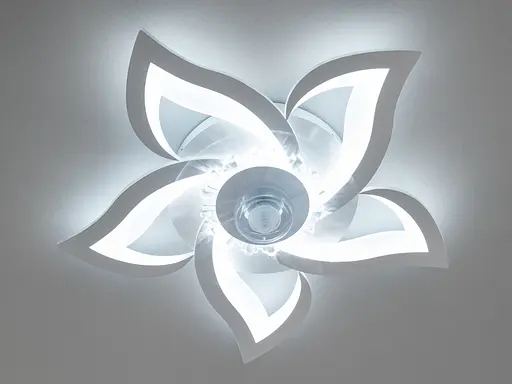 Унікальна стельова світлодіодна люстра вентилятор з пультом, 90W, біла - фото 2