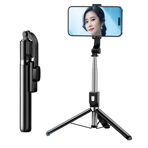 Трипод-монопод для телефона Remax P17 bluetooth селфи палка с пультом ДК 130 см Черный - фото 1