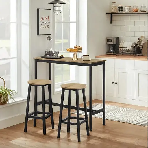 Барний стіл та 2 барні стільці Leobert Kidol в стилі Loft натуральний - фото 2