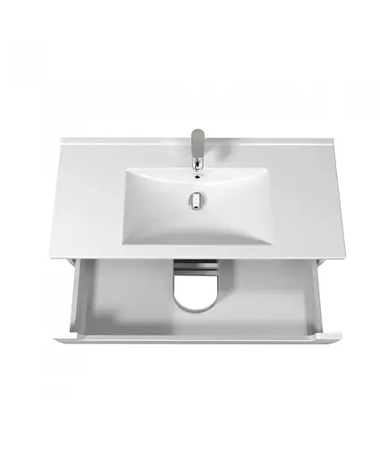 Тумба підвісна Мойдодир Trend 100-A у ванну з Creavit умивальником SU-100 Білий - фото 5