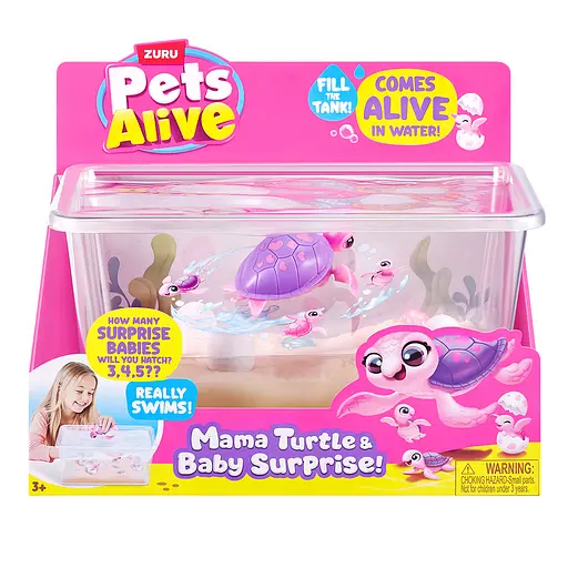Інтерактивний ігровий набір Pets & Robo Alive - Мама черепаха з сюрпризом (9560)
