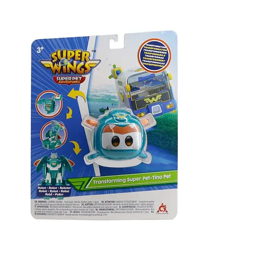 Игровая фигурка-трансформер Super Wings Transforming Super Pet Тино EU770643 - фото 7