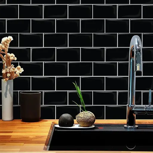 Самоклеящаяся полиуретановая плитка Wall Sticker черный кирпич 305х305х1 мм (D) SW-00001186 - фото 5