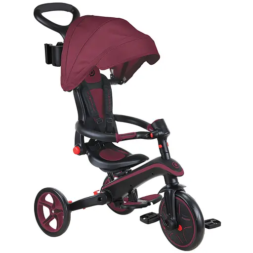 Велосипед дитячий Globber Explorer Trike Foldable 4в1 до 20 кг бордовий (732-202-2)