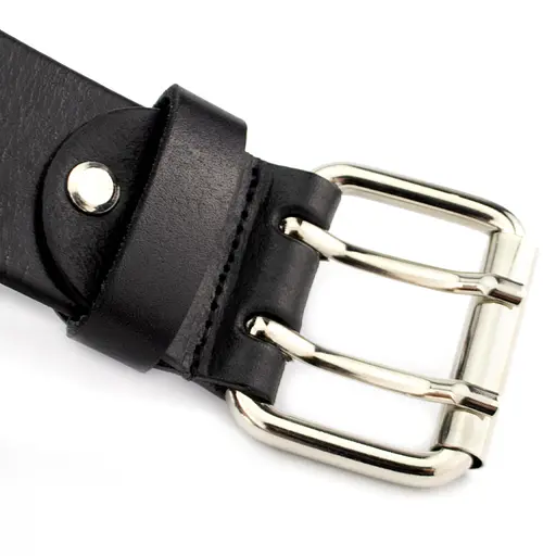 Ремінь унісекс шкіряний з люверсами чорний JK-4035 (125 см) - фото 4