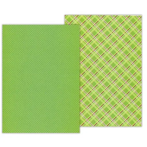 Папір з малюнком "Клітинка" А4(21х29,7см) двосторонній Зелений 300г/м2 Heyda