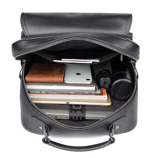 Мужской кожаный рюкзак John McDee 40х29х14 см sum0028448 - фото 4