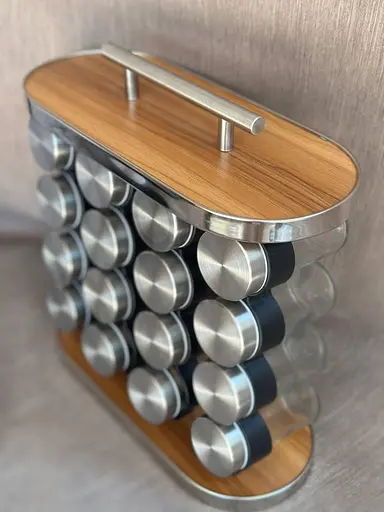 Органайзер для спецій на підставці Edenberg EB-18006 16 ємностей для зберігання спецій кухонні спецівниці Сірий - фото 5