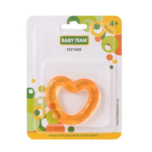 Прорізувач силіконовий 4005_помаранчеве сердечко - фото 2