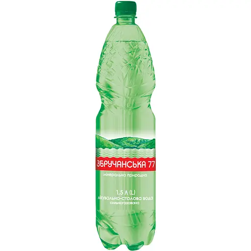 Вода мінеральна Оболонь Збручанська 77 лікувально-столова сильногазована 1.5 л