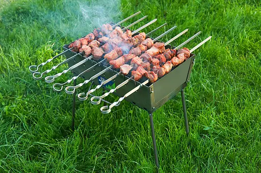 Розкладний розбірний мангал чемодан дворівневий на 8 шампурів, Wood&Steel Чорний 82022 - фото 6