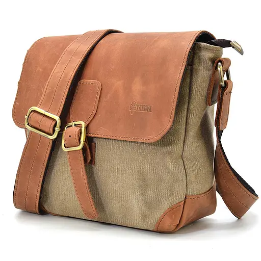 Чоловіча шкіряна сумка через плече TARWA 25х26х8.5 см sum0025893 - фото 5