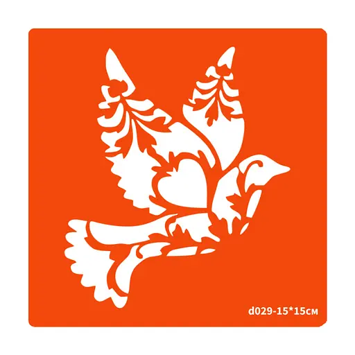 Трафарет для био-тату Птичка Fresh Tattoo d029-15*15см, размер 15х15см - фото 1