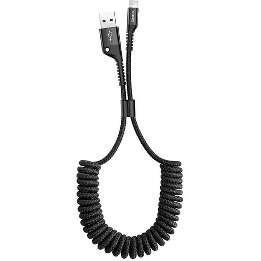 Кабель Baseus Fish eye Spring Data Cable USB For lightning Чорний
