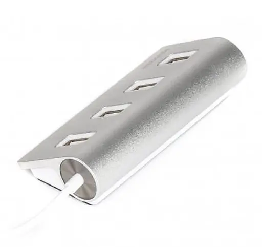 USB-Хаб Maxxter USB 2.0 4хUSB2.0 Silver (HU2A-4P-01) - фото 3