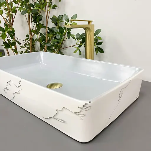 Умивальник VBI Triest grey marmo накладний VBI-012708, Сірий - фото 5