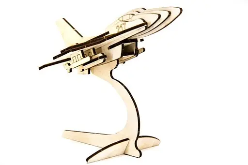 Дерев'яний конструктор Винищувач Ф-16 25 деталей - фото 1