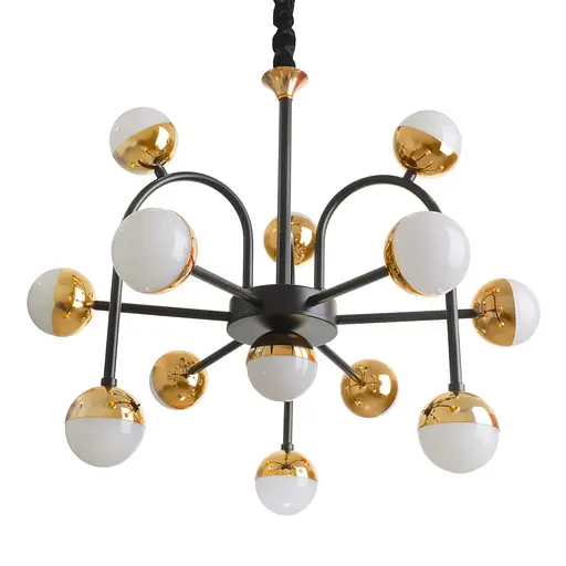 Люстра Brille молекула підвісна LED 256W WW+NW+CW BK+G (BL-747S/13) - фото 7