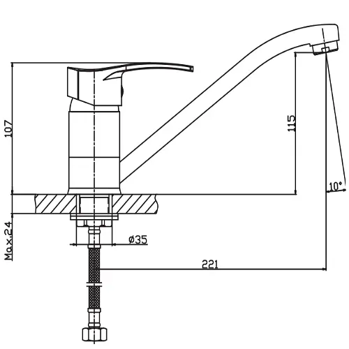 Змішувач для кухні Haiba ONIX 555 HB0323 - фото 2