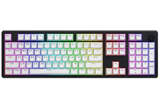 Клавиатура игровая механическая HATOR HTK-3100-RU Skyfall 100 Wireless Aurum Lemon Switch USB, 2,4 ГГц, BT 5.3 Black-White - фото 1