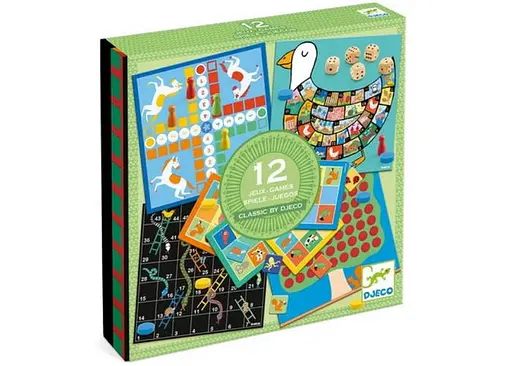 Настольная игра Djeco Набор классических игр 12 в 1 (12 Classic Games by Djeco) (DJ05218)