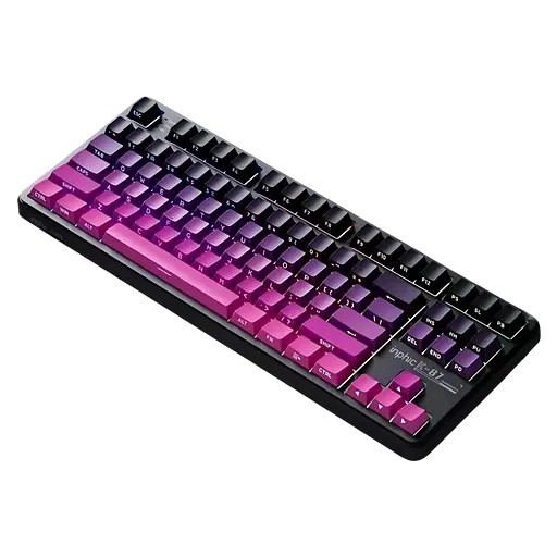 Клавіатура INPHIC K87 Black-Gold Switch Side Printed Gradient Black Pink - фото 2
