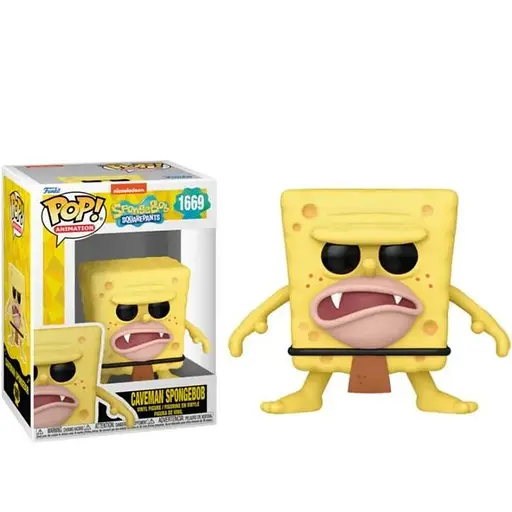Коллекционная фигурка Funko Pop Фанко Поп Пещерный человек Спанч Боб Caveman SpongeBob 10 см FP CS 1669 - фото 1