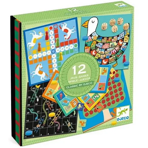 Настольная игра Djeco Набор классических игр 12 в 1 (12 Classic Games by Djeco) (DJ05218) - фото 1