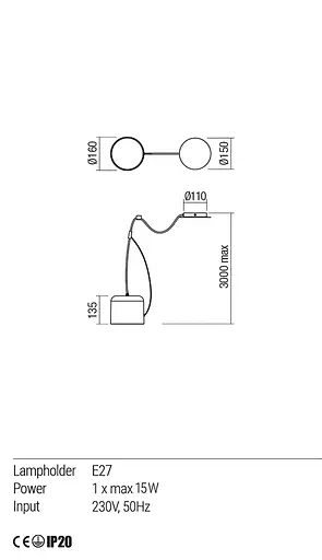 Подвесной светильник Redo DODO SU 1X42W E27 20/250cm WH (5.1.1) 01-1823 - фото 3