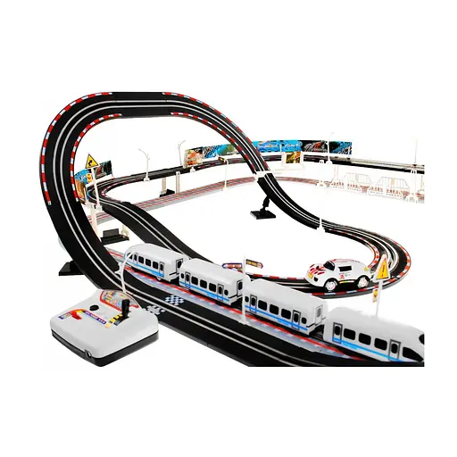 Электропоезд Ramiz 2в1 для гонок на дистанционном управлении+локомотивы+вагоны+машина ML-50703 - фото 3