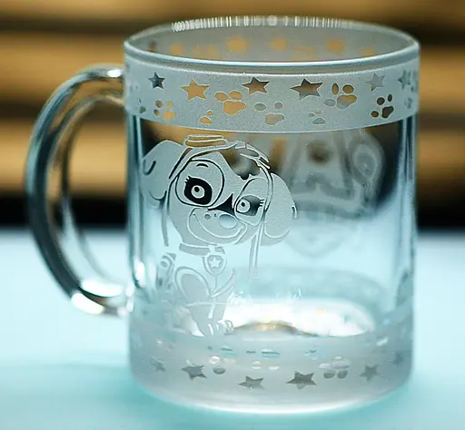 Дитяча скляна чашка-кружка 320 мл з гравіюванням Щенячий патруль Скай - фото 2