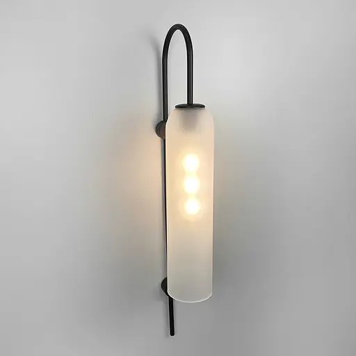 Настінний дизайнерський світильник-репліка Line F у чорному корпусі Арт. W 101/1 BK+WT - фото 4