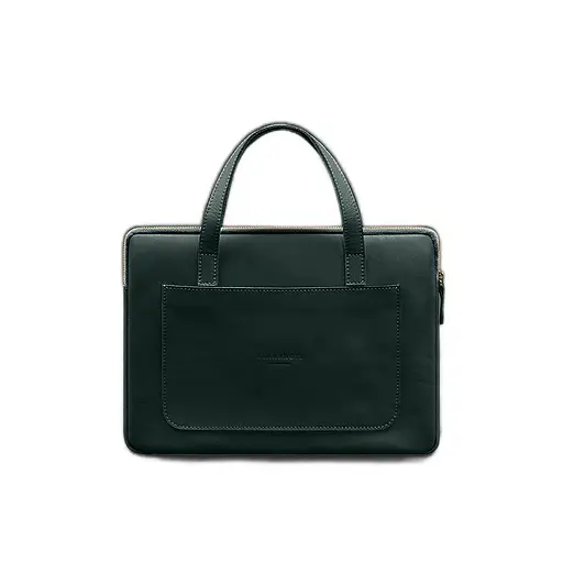 Кожаный чехол BlankNote с ручками для ноутбука 13 дюйм Зеленый - фото 8