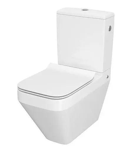 Унітаз підлоговий прямокутний Cersanit Crea K114-022 CleanOn з сидінням Slim дюропласт soft close без бачка 30412 - фото 1