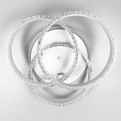 LED світильник білий на 3 кільця з хромованою смужкою d30 см Line.F A 55063/3С RGB WH+CR - фото 11