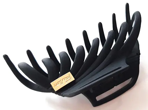 Набір крабів Fashion для волосся каучуковий 6,5 см з металевою вставкою 12 шт. Чорний - фото 3