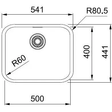 Кухонна мийка Franke Smart, нерж.сталь, прямокутник, без крил, 500х400мм, чаша - 1, монтаж під стільницю, SRX 110-50, нерж полірів. - фото 3