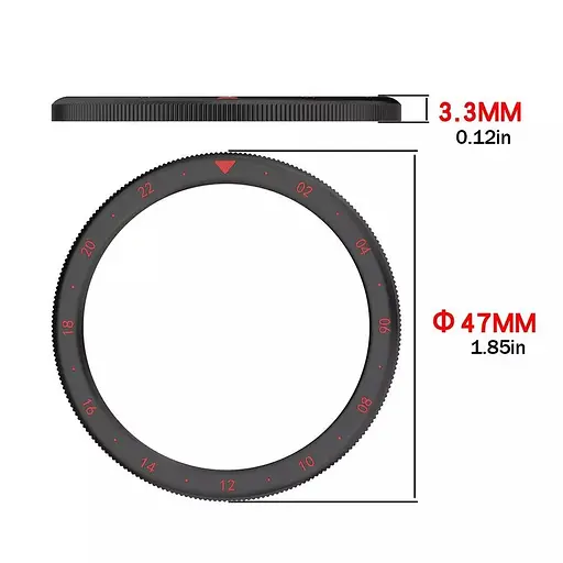Безель металевий Sikai для смартгодинника Xiaomi Watch S3/S4 Black-red + захисне скло - фото 7