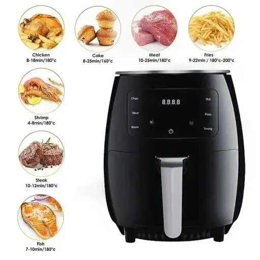 Фритюрница электрическая безмасляная. Аэро-фритюрница на 6 л Zepline ZP-085 3000 Вт LED дисплей - фото 5