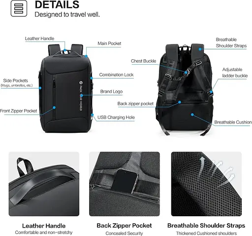 Рюкзак Oiwas OCB5012 черный - фото 8