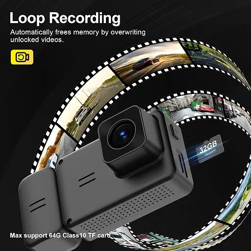 Автомобільний відеореєстратор Dash Cam Dasch Camera Без Кабеля Камера Mini Daschcam Dascam Roof Cam з моніторингом паркінга G-Sens - фото 5