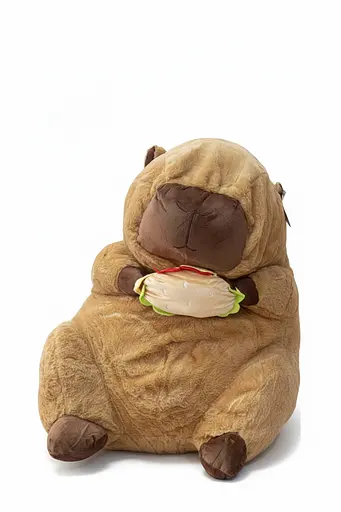 Детский набор Игрушка плед Капибара с бургером мягкая игрушка 60 см с пледом 1,20 x 1,50 м - фото 1