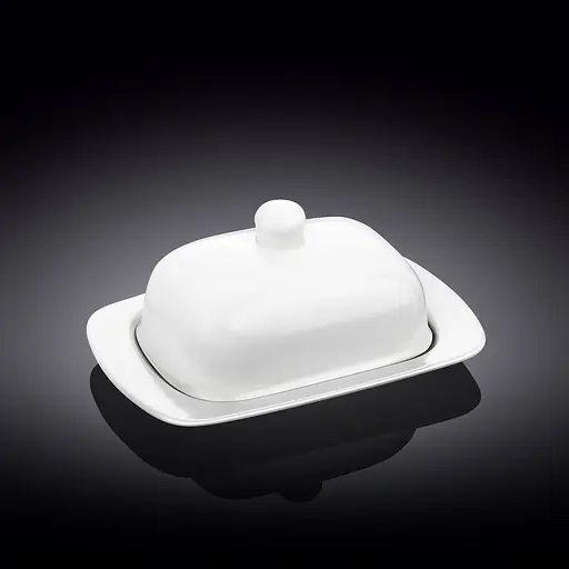 Масленка Wilmax England Color фарфоровая 19 см белая (WL-996109/1C)