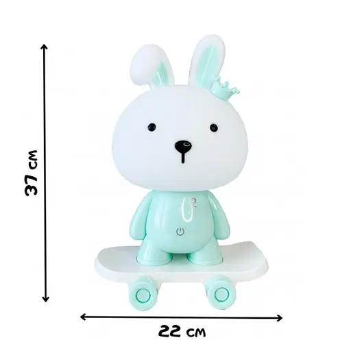 Нічник дитячий «Зайчик на скейті» MGZ-1407(Blue) живлення від USB - фото 2